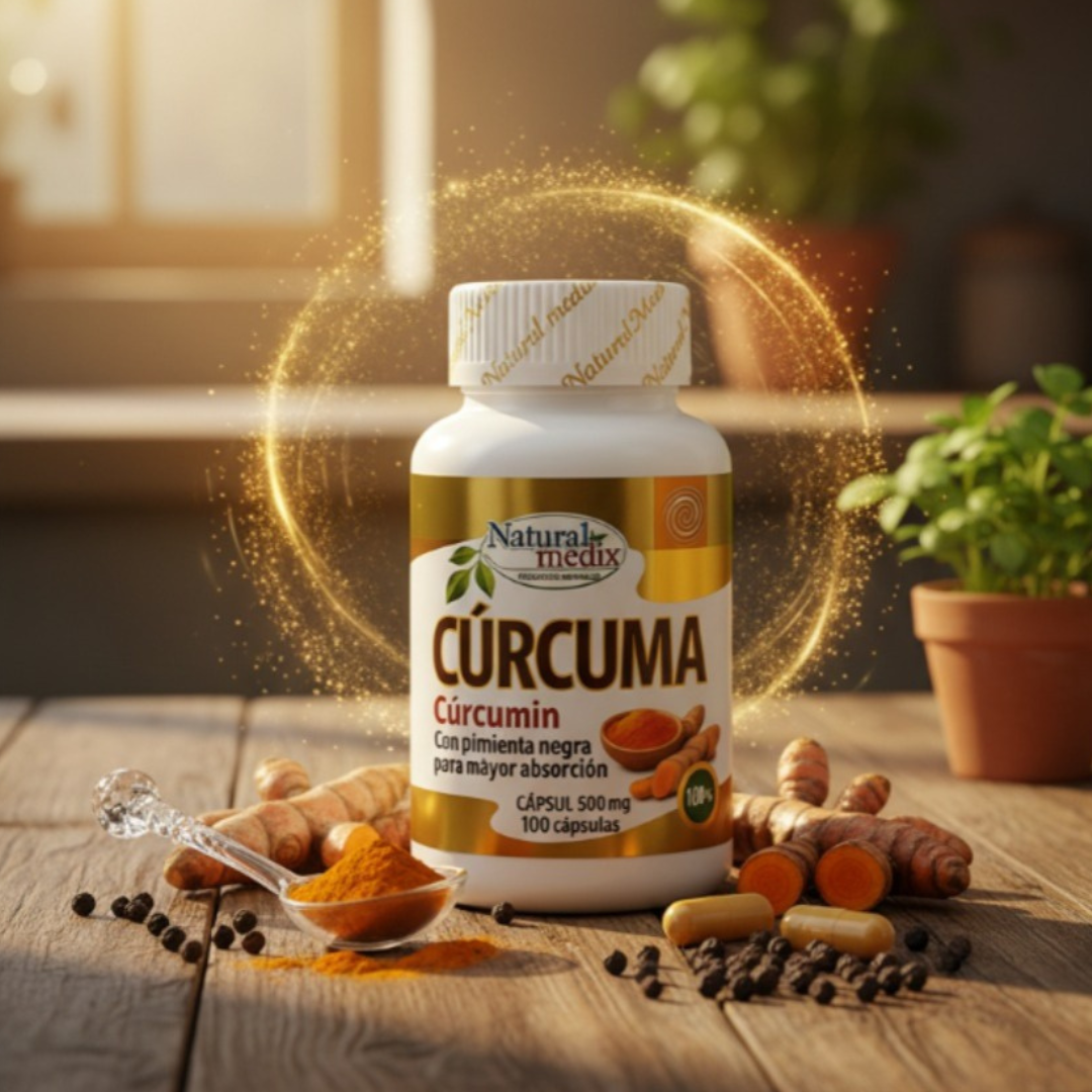 Capsulas, Curcuma y pimienta Negra